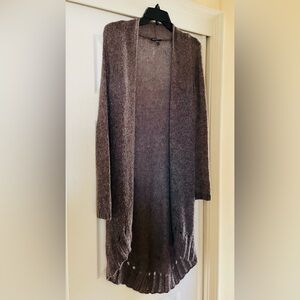 Eileen Fisher Brown Knit Cardigan size M baby alpaca